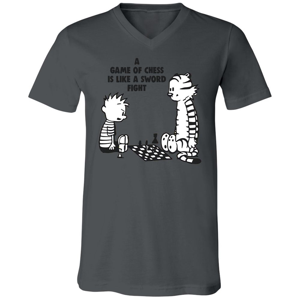 Unisex V-Neck T-Shirt - 7CKZX5JC - Asphalt - 12