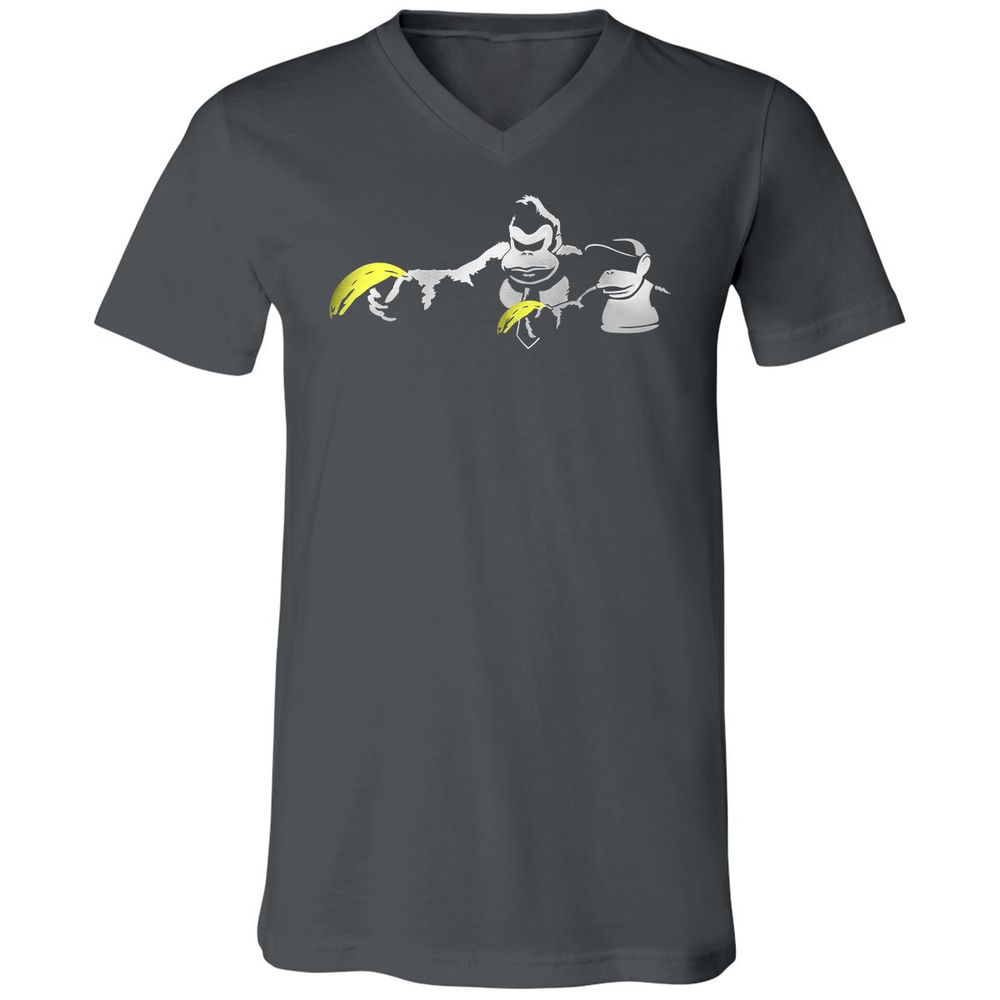 Unisex V-Neck T-Shirt - 34S5D4XQ - Asphalt - 12