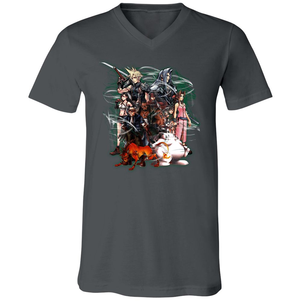 Unisex V-Neck T-Shirt - T1B15JH7 - Asphalt - 12