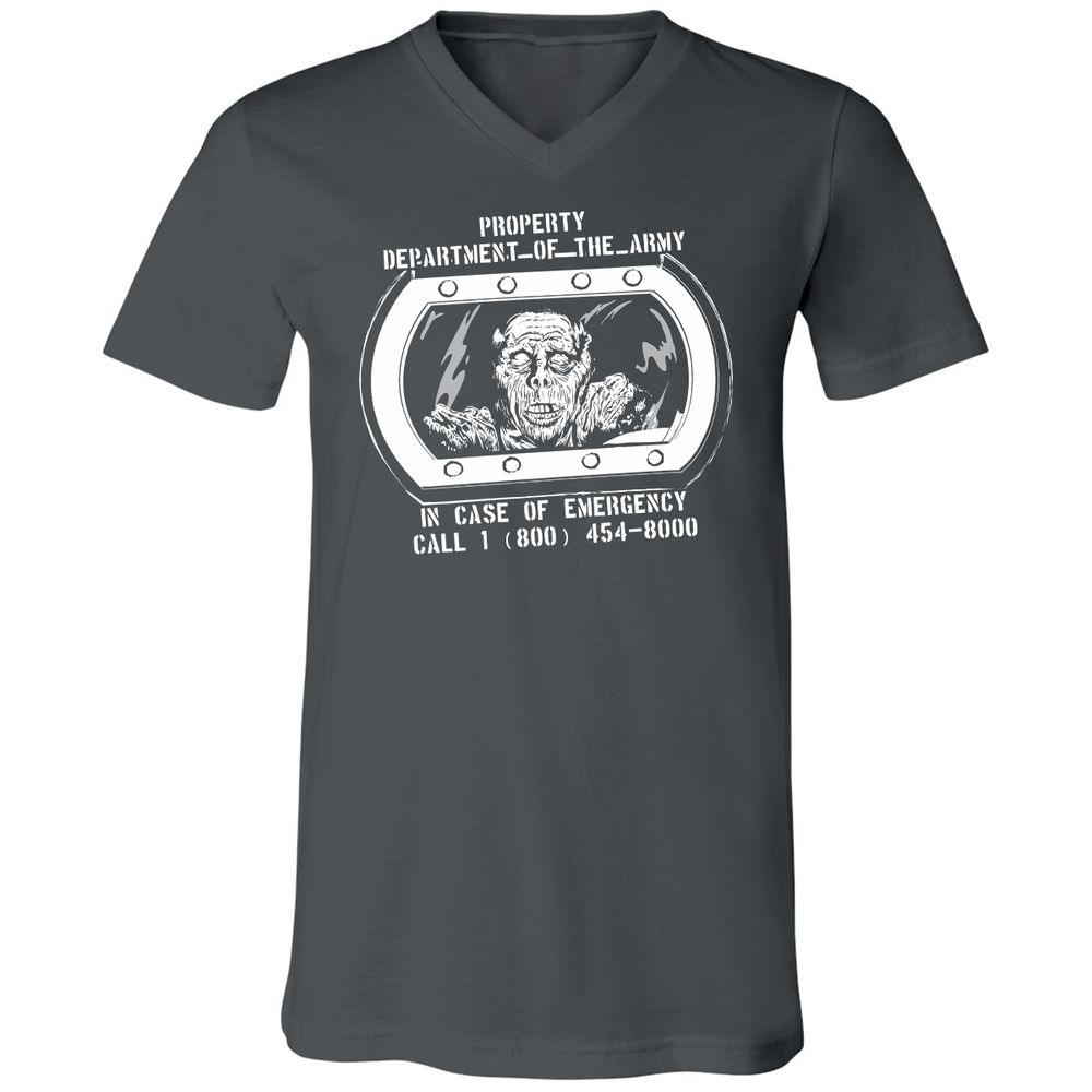Unisex V-Neck T-Shirt - MVMGQCXR - Asphalt - 12