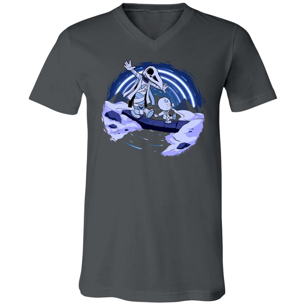 Unisex V-Neck T-Shirt - PRNJDBSZ - Asphalt - 12