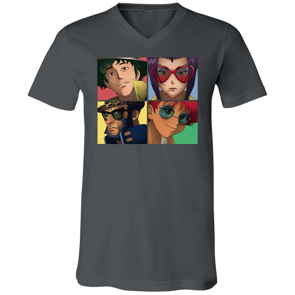 Unisex V-Neck T-Shirt - JGVQJMP5 - Asphalt - 12
