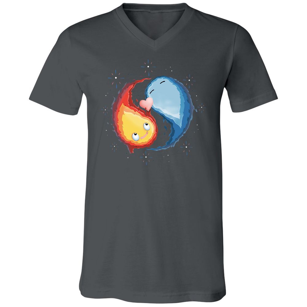 Unisex V-Neck T-Shirt - 4W92J8UJ - Asphalt - 12