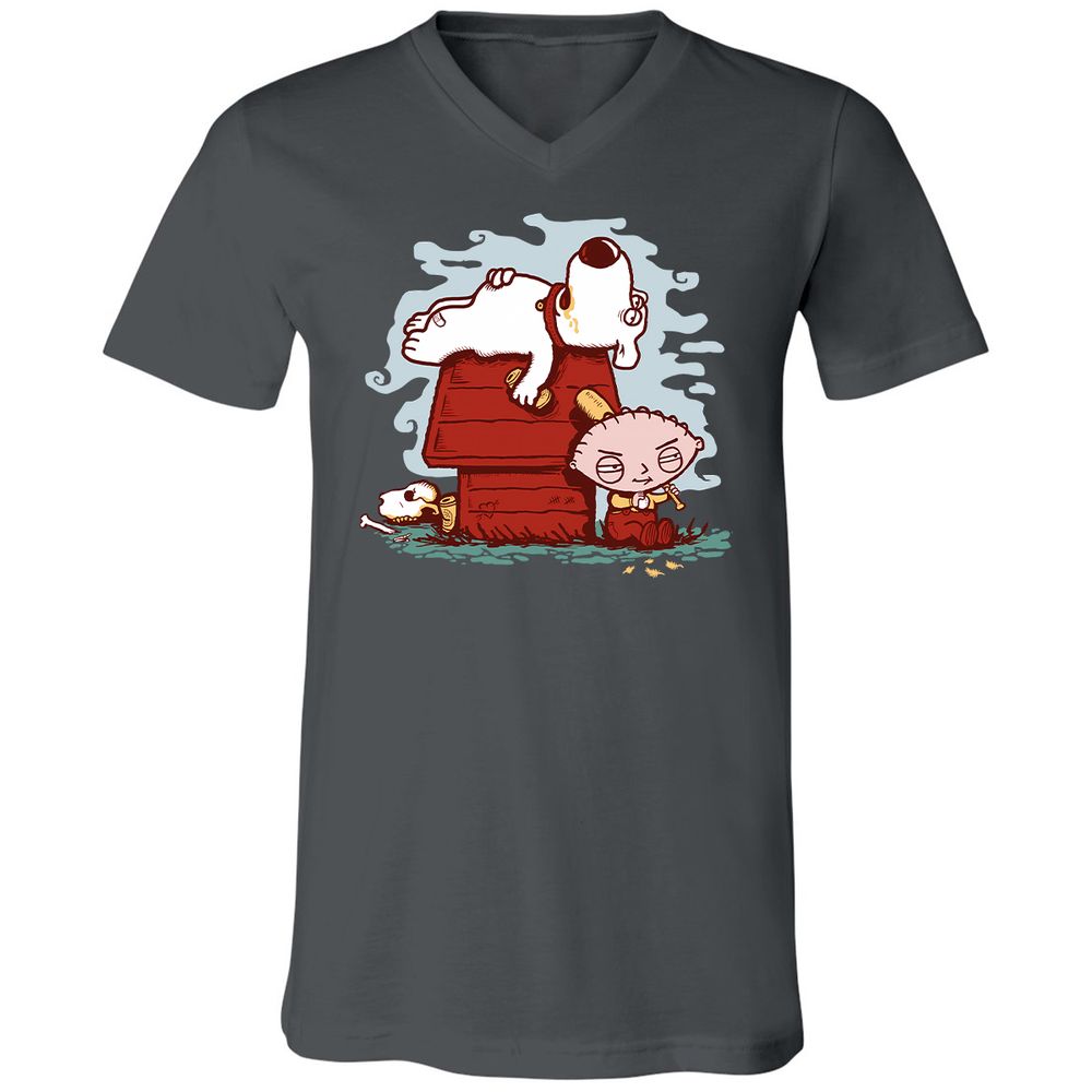Unisex V-Neck T-Shirt - DE8JU9S1 - Asphalt - 12