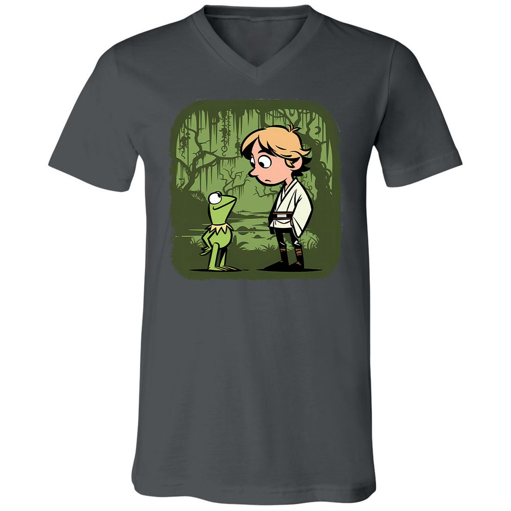 Unisex V-Neck T-Shirt - YAJJN23Z - Asphalt - 12