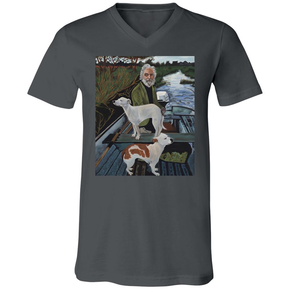 Unisex V-Neck T-Shirt - GQHE6N7J - Asphalt - 12