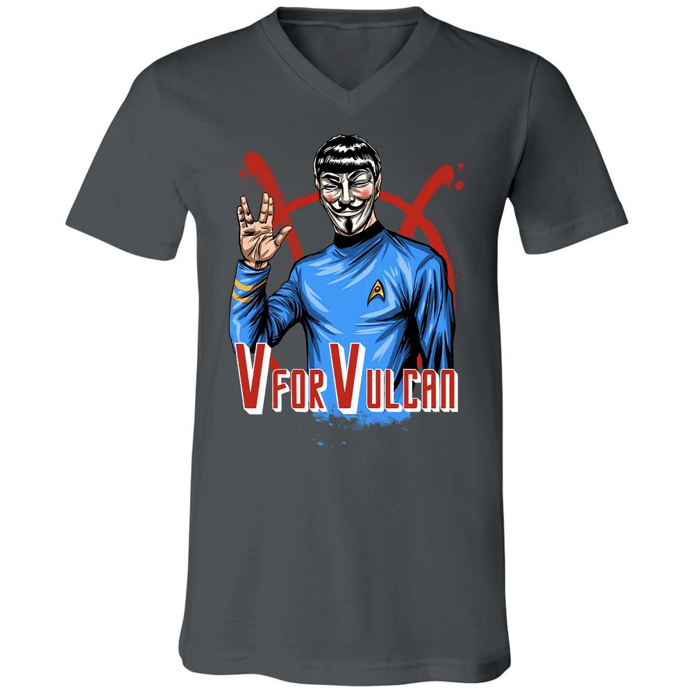 Unisex V-Neck T-Shirt - ZFHQZ5T9 - Asphalt - 12
