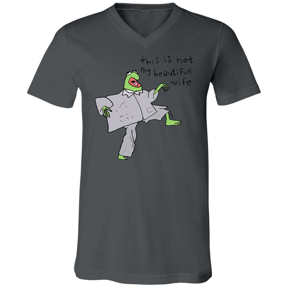 Unisex V-Neck T-Shirt - GYE5PLEM - Asphalt - 12