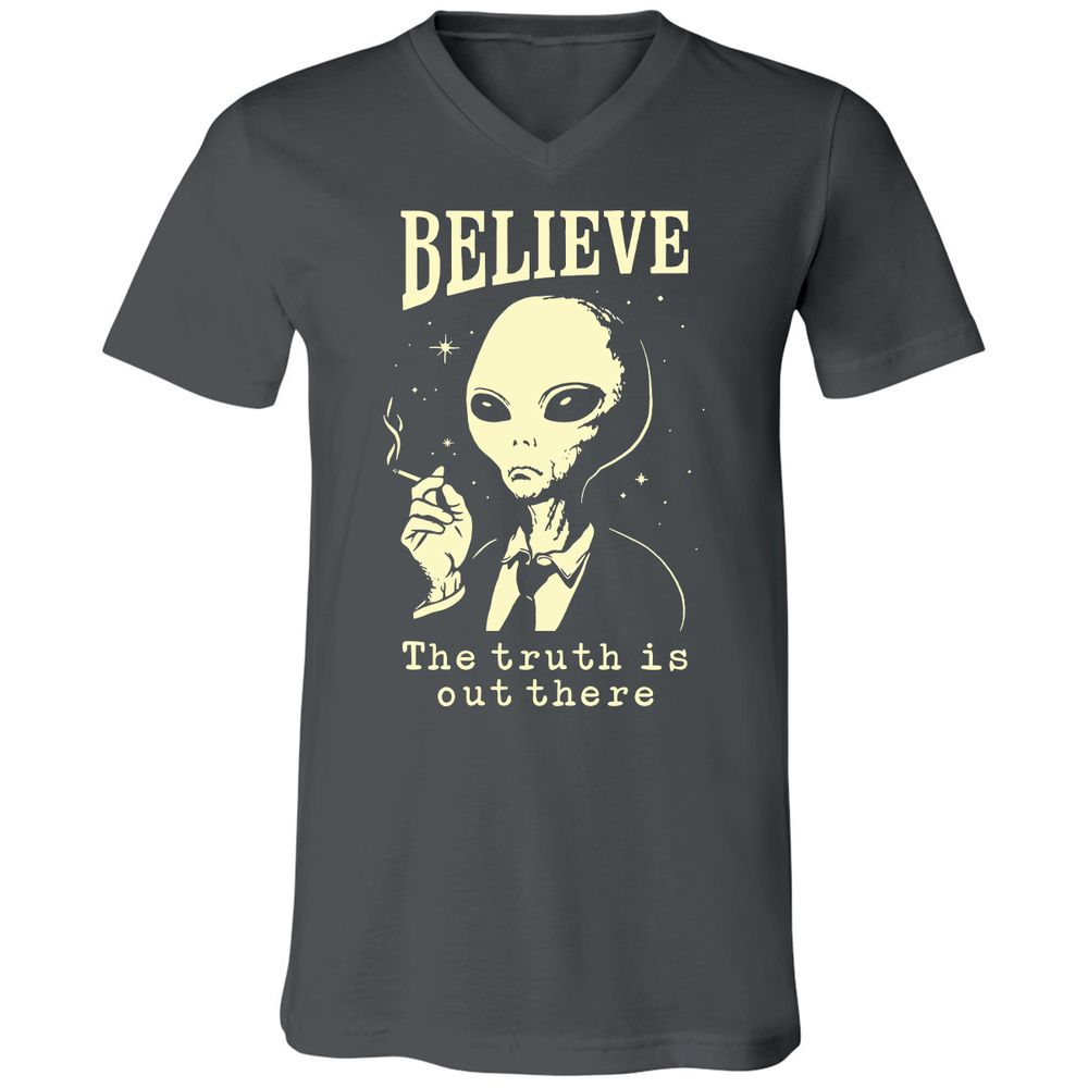 Unisex V-Neck T-Shirt - SNB6TE8J - Asphalt - 12