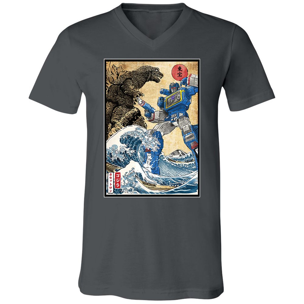 Unisex V-Neck T-Shirt - R58T1AH8 - Asphalt - 12