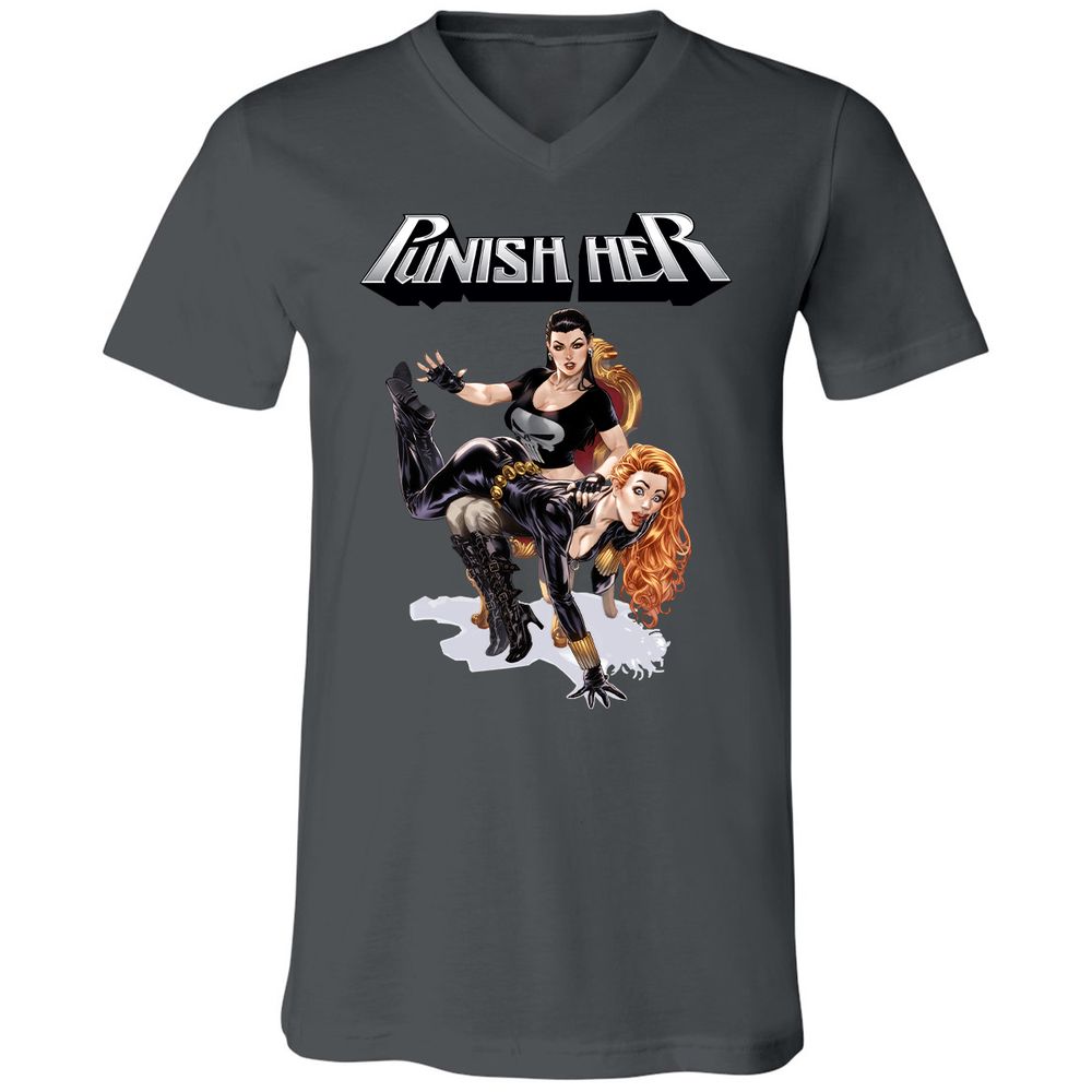 Unisex V-Neck T-Shirt - V7XE1RCE - Asphalt - 12