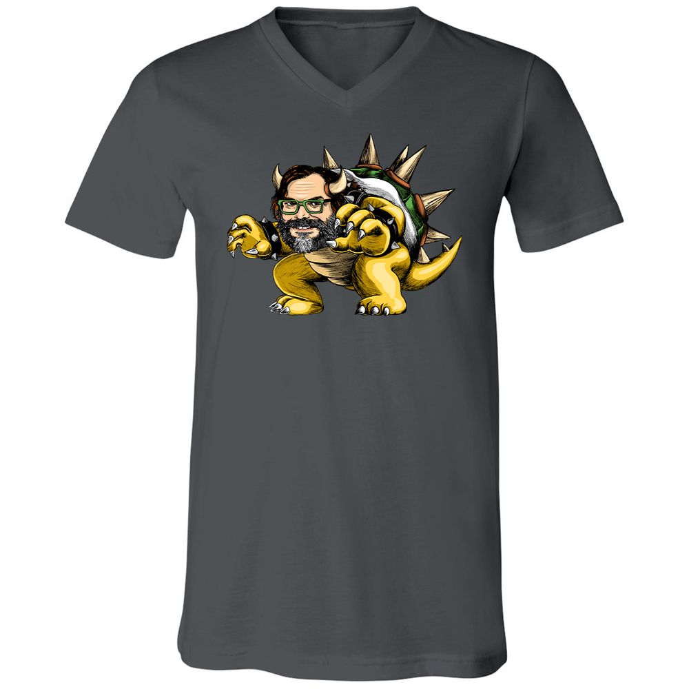 Unisex V-Neck T-Shirt - 91A1ZFXP - Asphalt - 12
