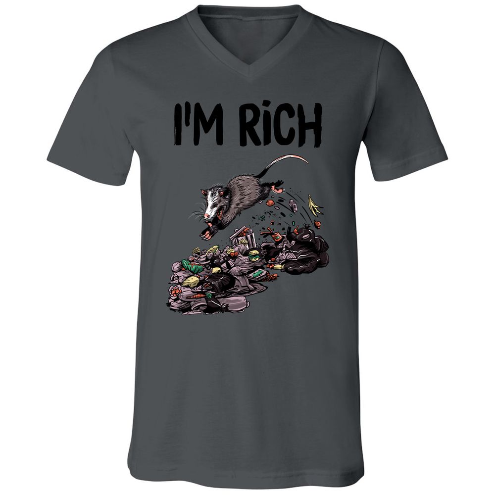 Unisex V-Neck T-Shirt - 4VMEHF7Z - Asphalt - 12