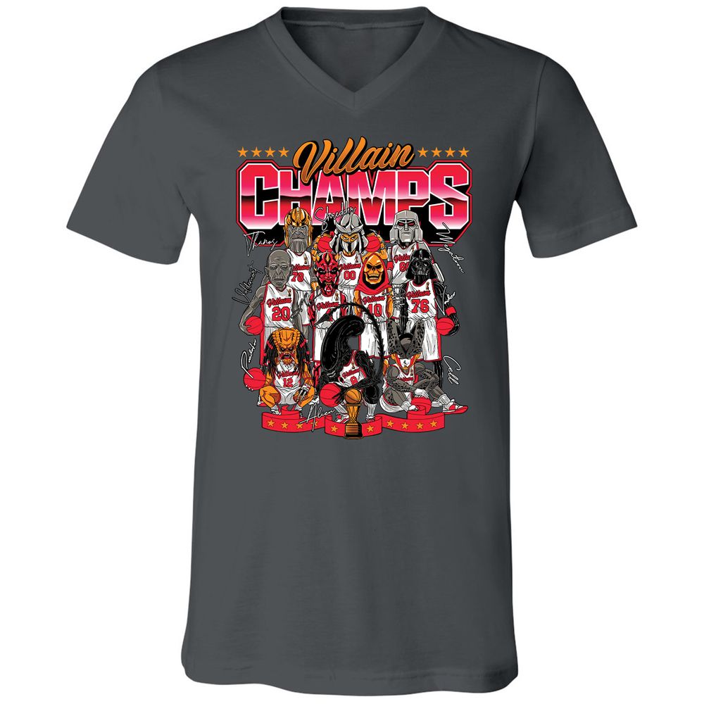 Unisex V-Neck T-Shirt - Y4TR4JV7 - Asphalt - 12