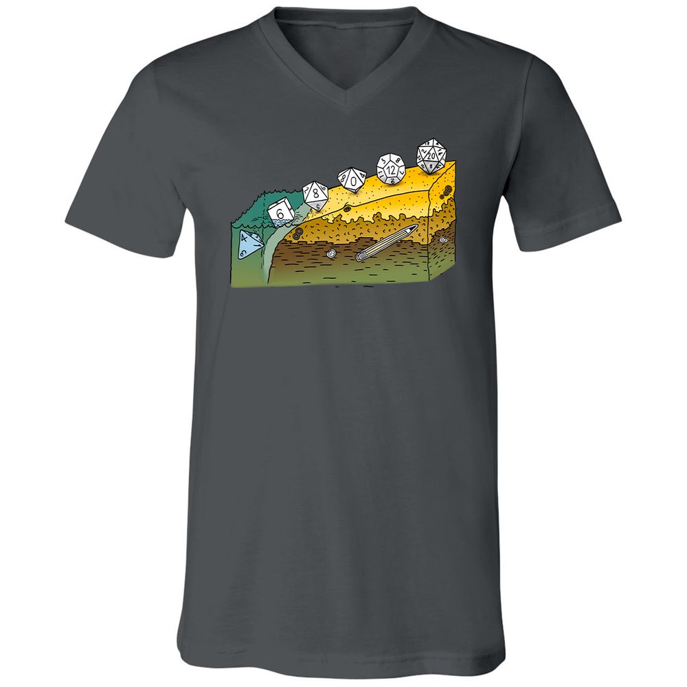 Unisex V-Neck T-Shirt - 4EH3C291 - Asphalt - 12