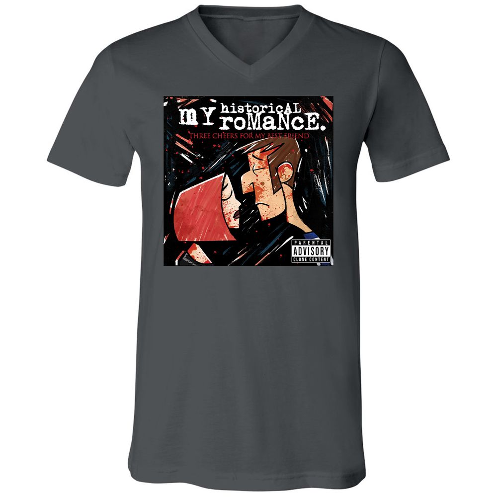 Unisex V-Neck T-Shirt - H61NCCYZ - Asphalt - 12