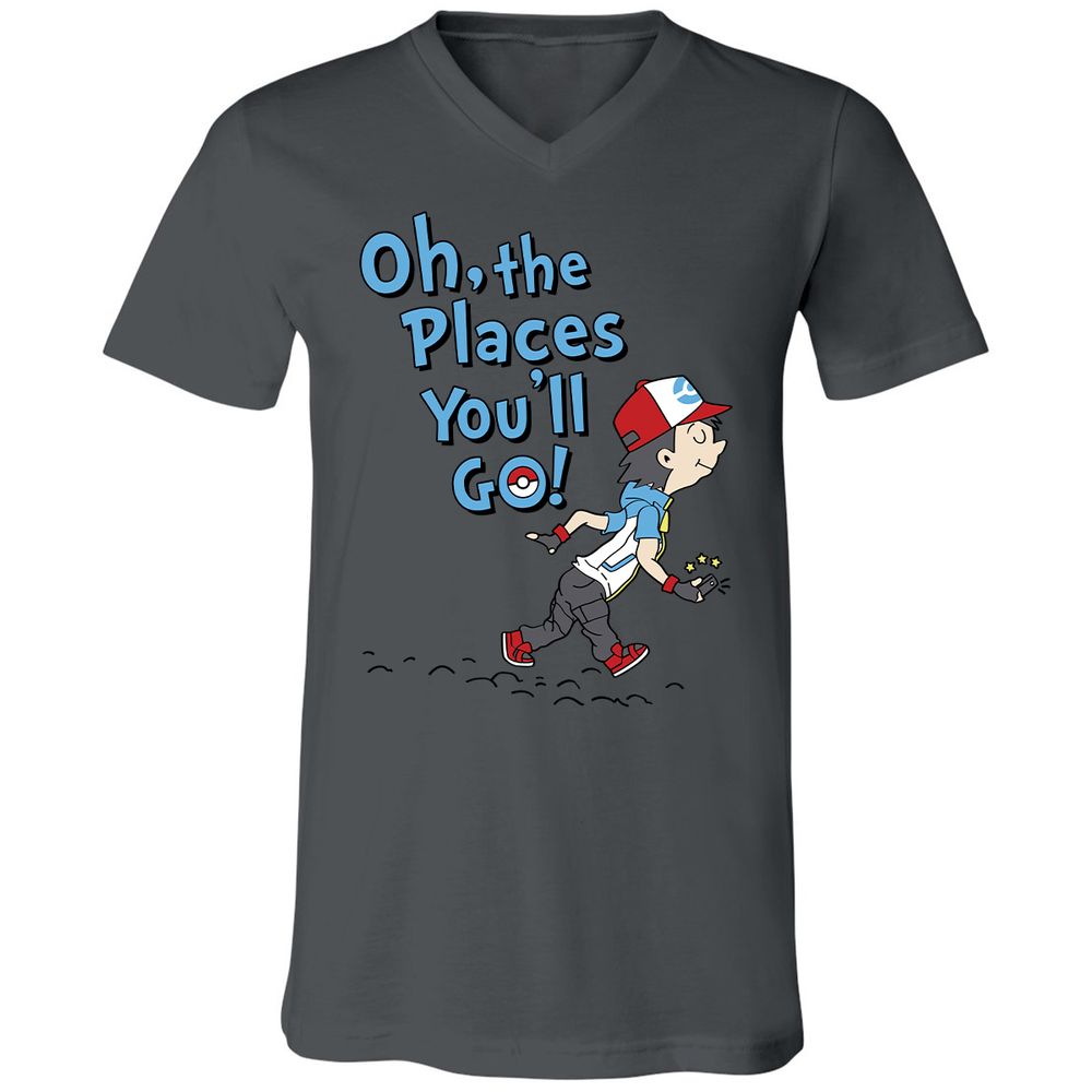 Unisex V-Neck T-Shirt - VKKEG6FM - Asphalt - 12