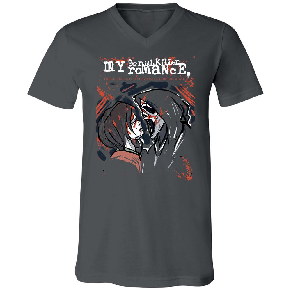 Unisex V-Neck T-Shirt - ZMH1YRED - Asphalt - 12