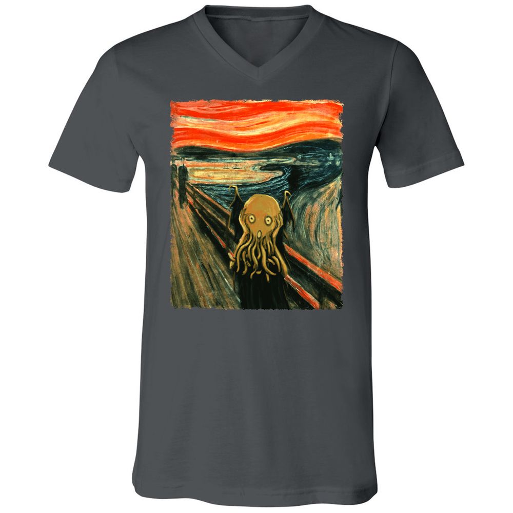 Unisex V-Neck T-Shirt - VQBQP7LZ - Asphalt - 12