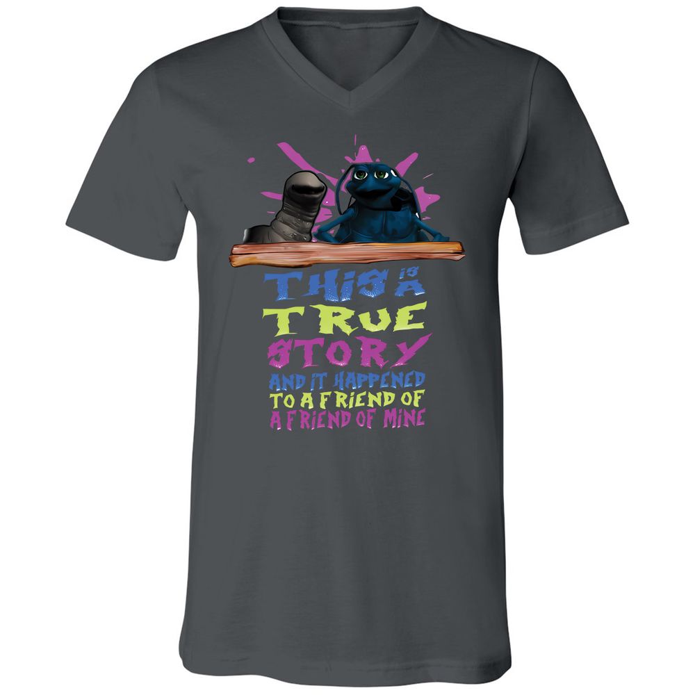 Unisex V-Neck T-Shirt - 7TCR9JVV - Asphalt - 12