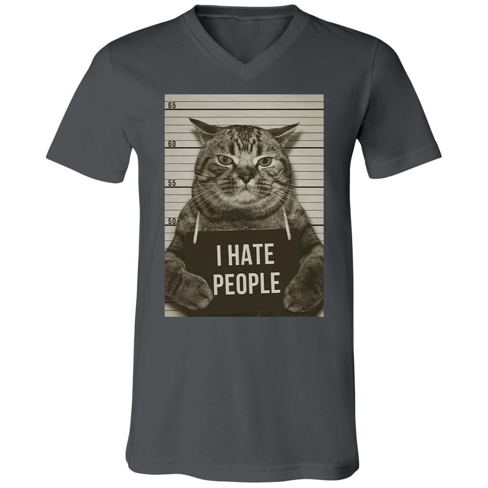 Unisex V-Neck T-Shirt - 1CEY6MXW - Asphalt - 12