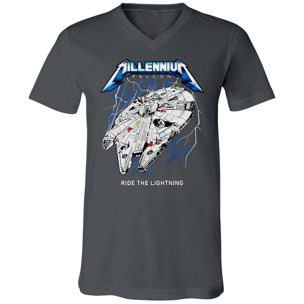 Unisex V-Neck T-Shirt - RGKHBNFY - Asphalt - 12