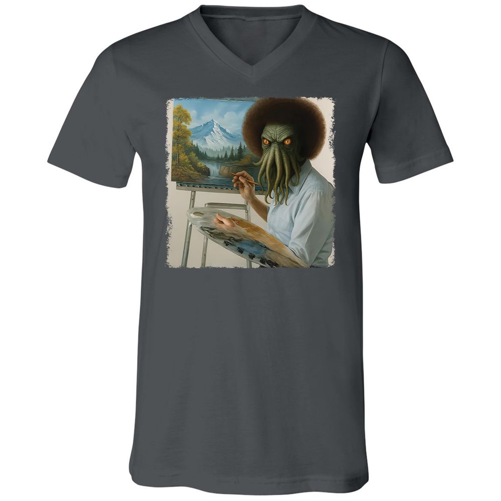 Unisex V-Neck T-Shirt - YK3GSC6U - Asphalt - 12