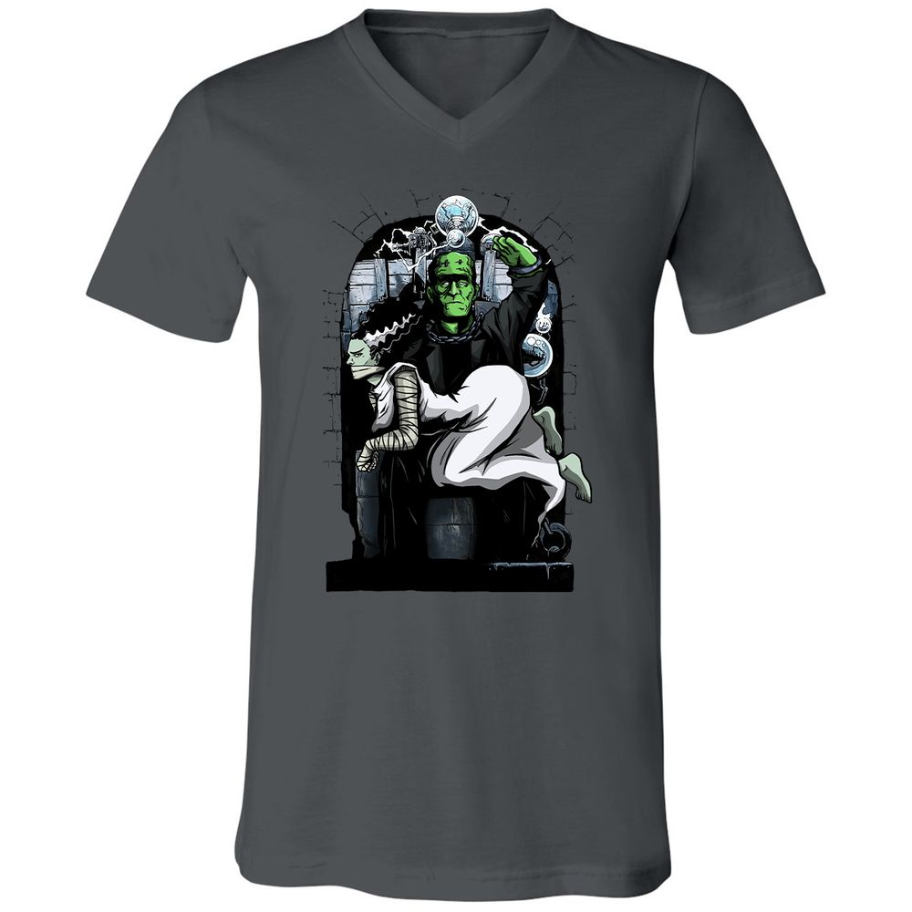 Unisex V-Neck T-Shirt - WPXDVVKU - Asphalt - 12