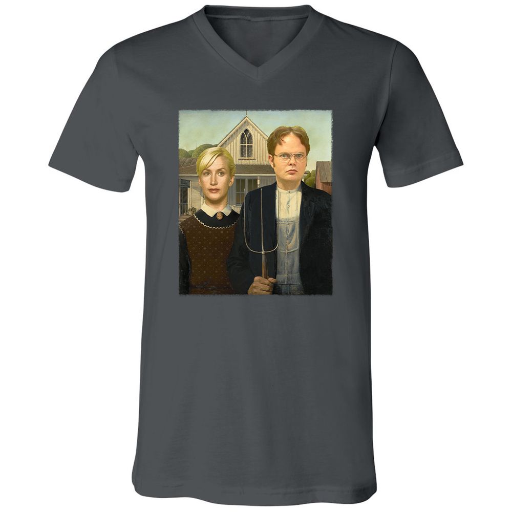 Unisex V-Neck T-Shirt - AP2K9UF9 - Asphalt - 12