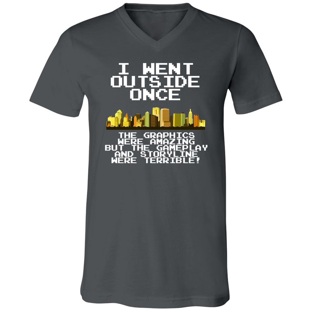 Unisex V-Neck T-Shirt - 991E19XM - Asphalt - 12