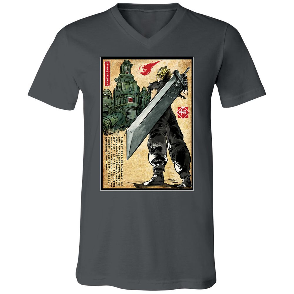 Unisex V-Neck T-Shirt - GKGG8FQ3 - Asphalt - 12
