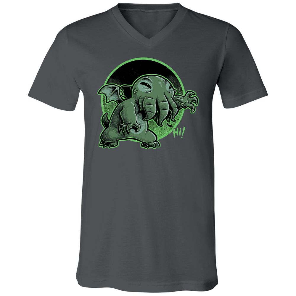 Unisex V-Neck T-Shirt - H9DCGJQM - Asphalt - 12
