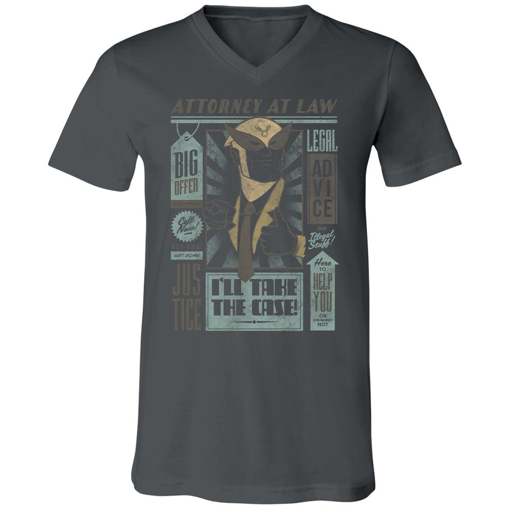 Unisex V-Neck T-Shirt - 7T4FBEZ7 - Asphalt - 12