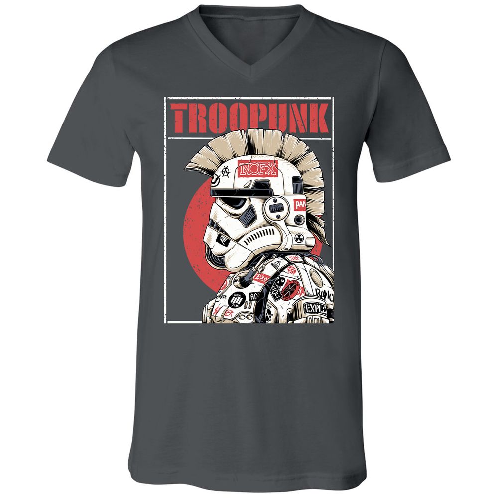 Unisex V-Neck T-Shirt - LF3XM8ZE - Asphalt - 12