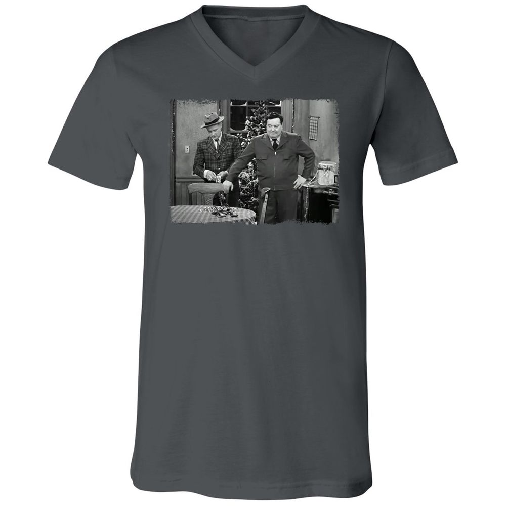 Unisex V-Neck T-Shirt - ZUZRZUPZ - Asphalt - 12