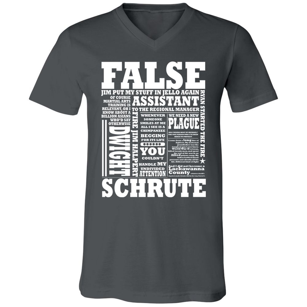 Unisex V-Neck T-Shirt - 2BE1JPTM - Asphalt - 12