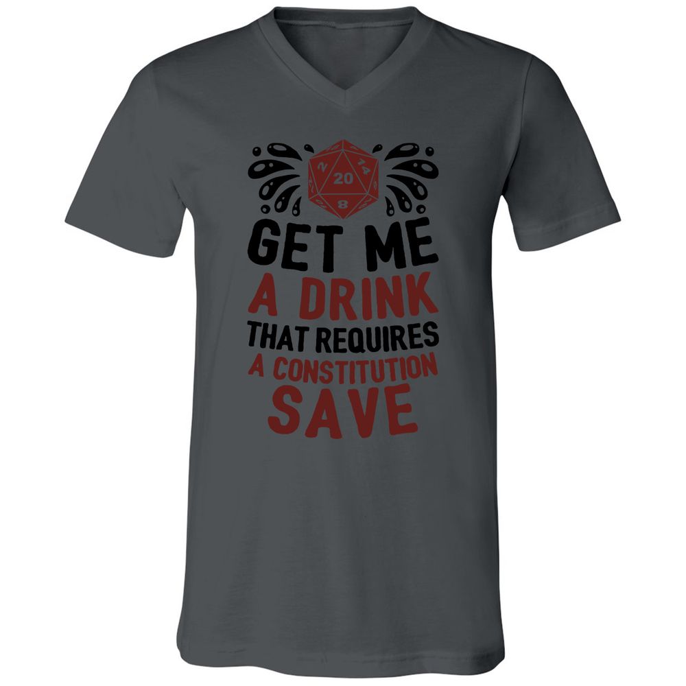 Unisex V-Neck T-Shirt - RH4HDHDR - Asphalt - 12