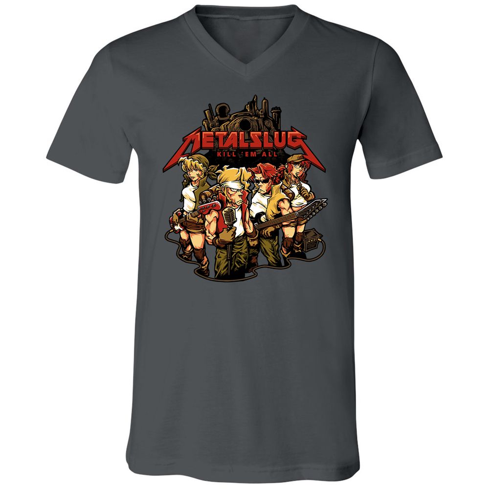 Unisex V-Neck T-Shirt - 9J1E4TKR - Asphalt - 12