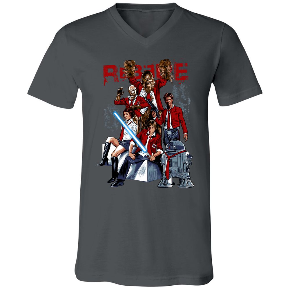 Unisex V-Neck T-Shirt - 45E5A412 - Asphalt - 12