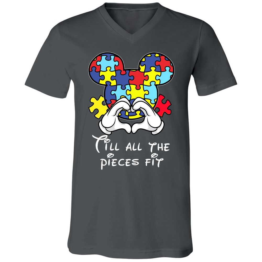 Unisex V-Neck T-Shirt - 358P94P9 - Asphalt - 12