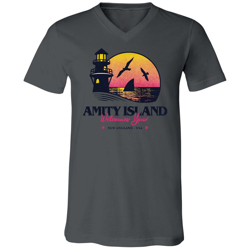 Unisex V-Neck T-Shirt - A5KM9H3R - Asphalt - 12