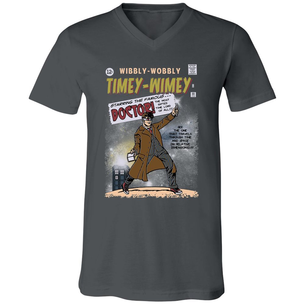 Unisex V-Neck T-Shirt - CHHZ8CYK - Asphalt - 12