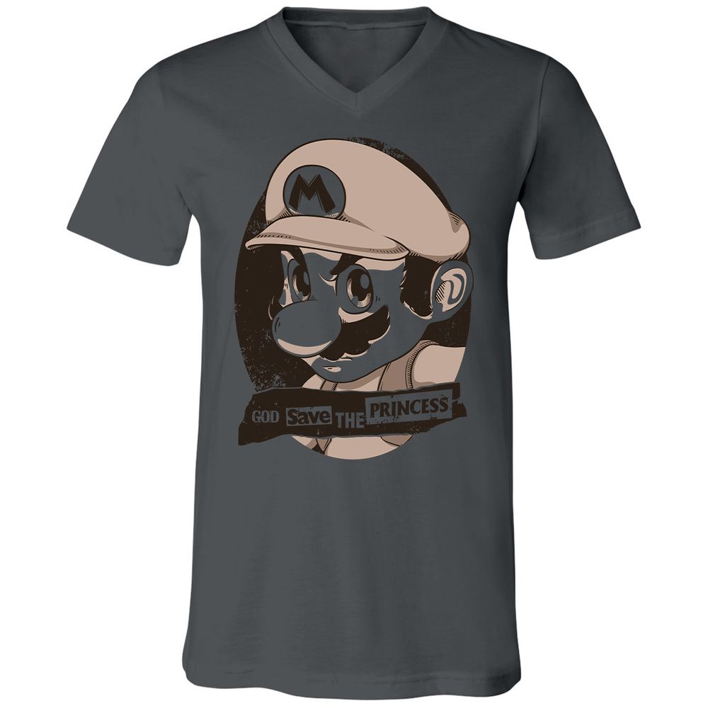 Unisex V-Neck T-Shirt - 8YQNG3G3 - Asphalt - 12