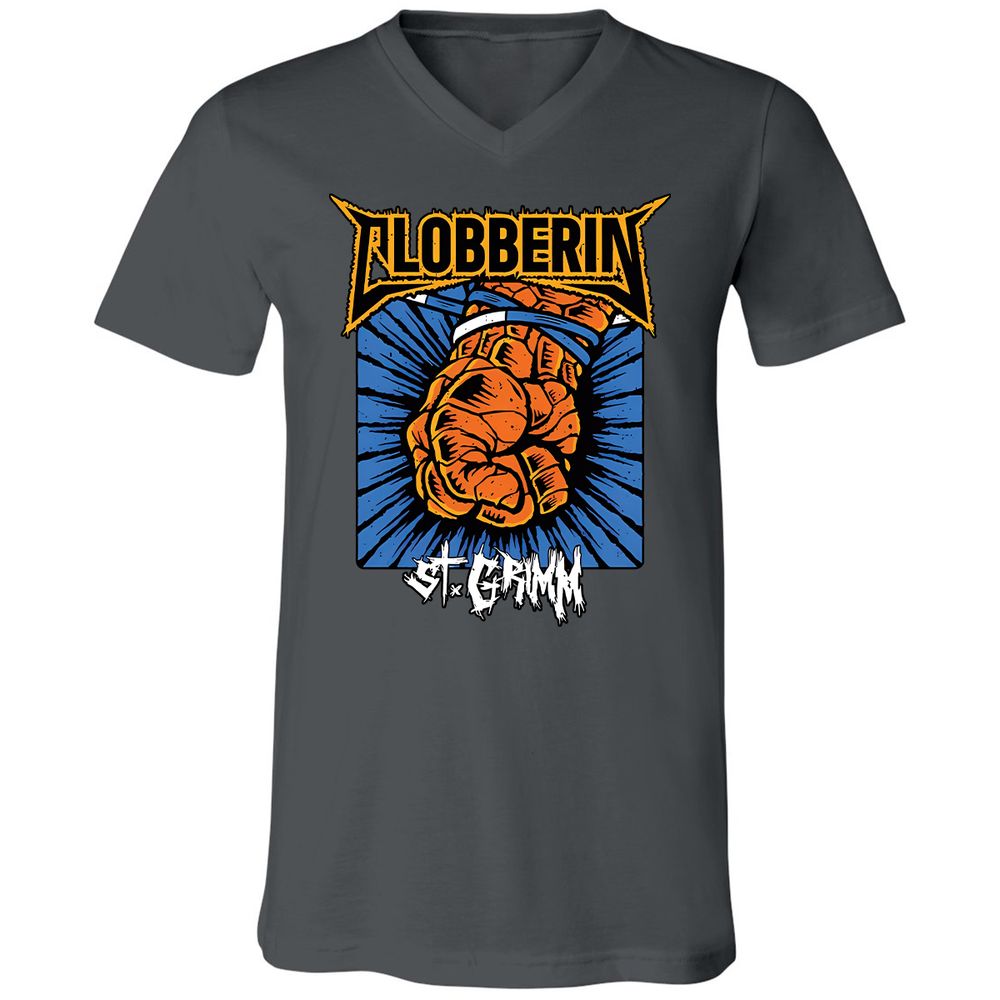 Unisex V-Neck T-Shirt - 31B6DKMJ - Asphalt - 12