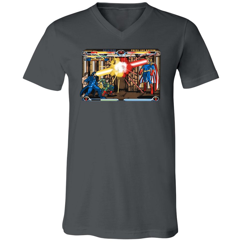 Unisex V-Neck T-Shirt - HQW6FF1K - Asphalt - 12