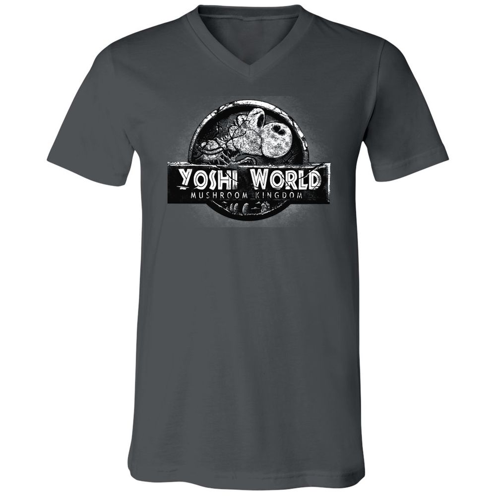 Unisex V-Neck T-Shirt - QVJU98MM - Asphalt - 12