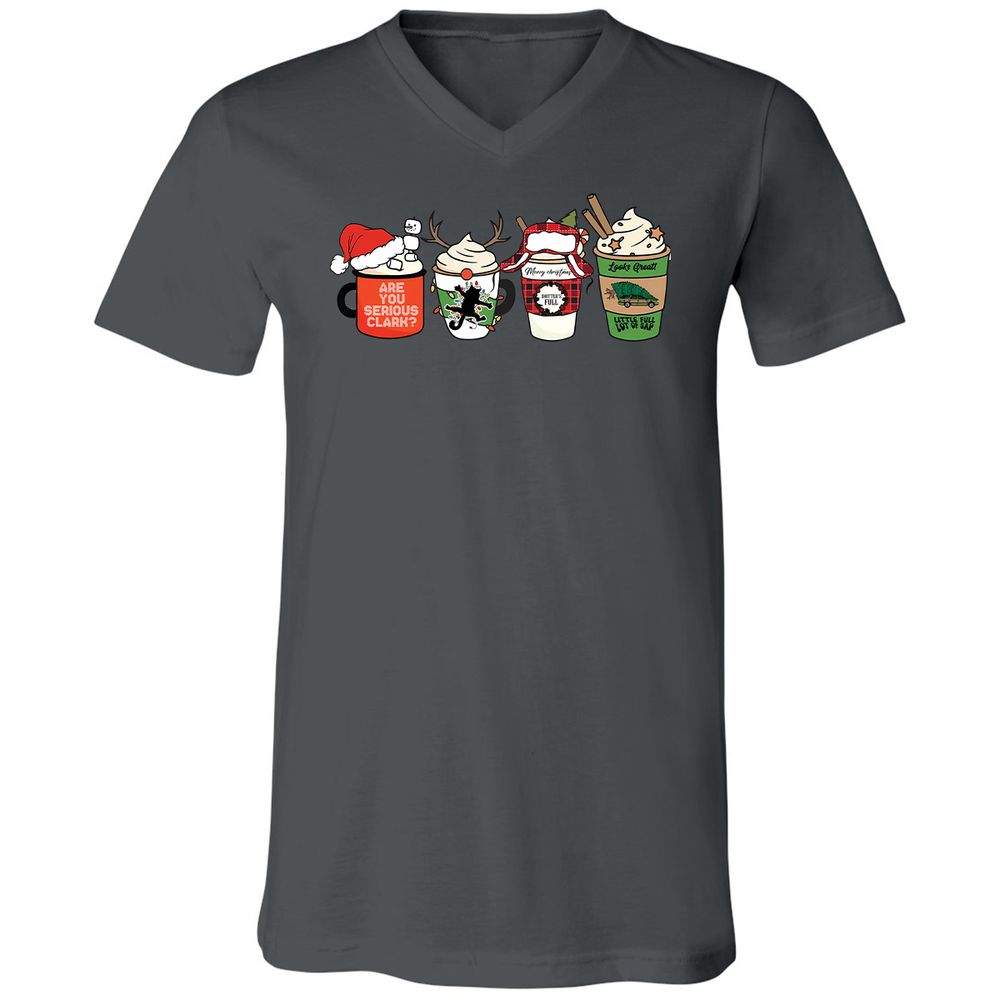 Unisex V-Neck T-Shirt - DUD7N2R2 - Asphalt - 12