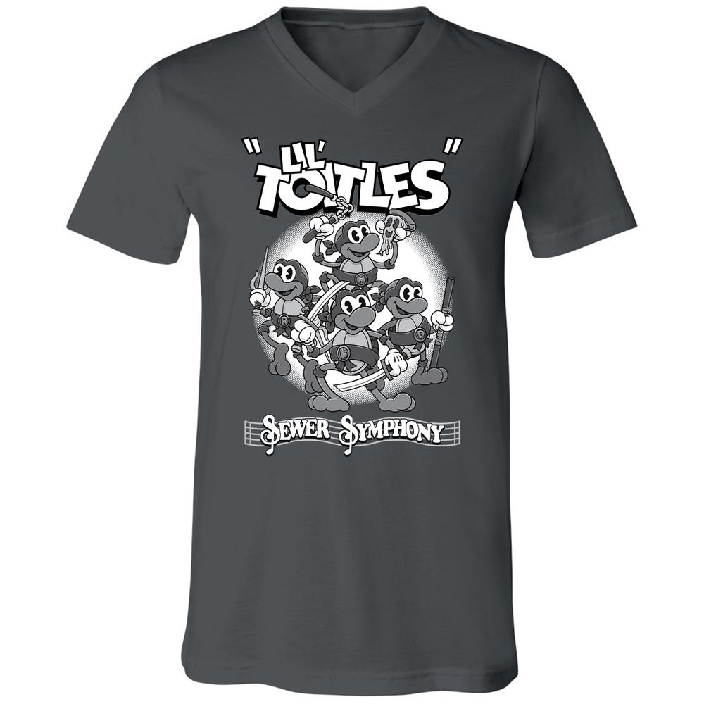 Unisex V-Neck T-Shirt - 1WCRQV9K - Asphalt - 12