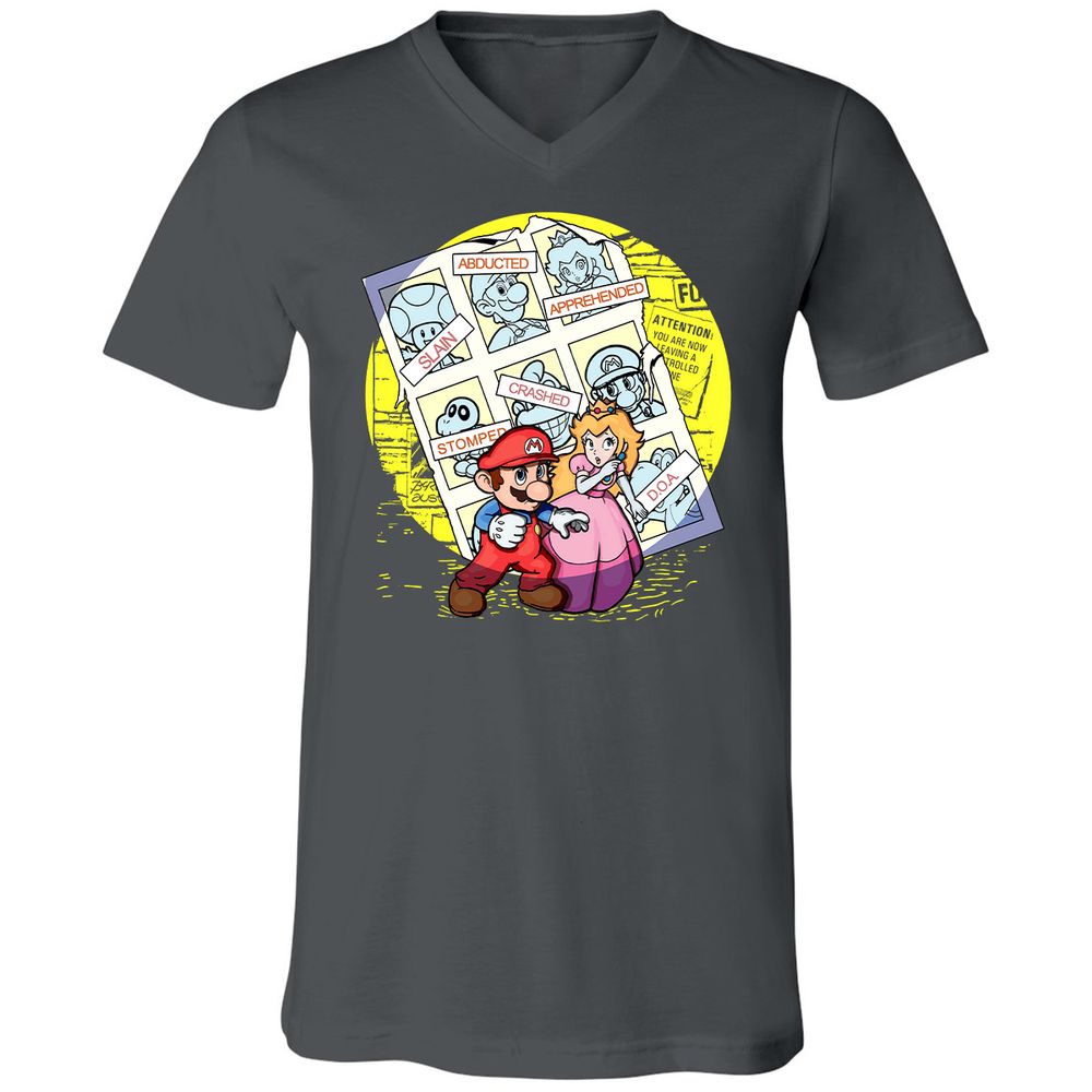 Unisex V-Neck T-Shirt - 6A8GYGWW - Asphalt - 12