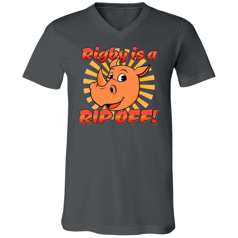 Unisex V-Neck T-Shirt - LCDTR7VR - Asphalt - 12